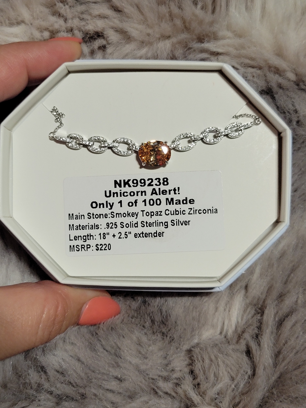 Unicorn Alert Smokey Topaz Sterling Silver Necklace - Smokey Topaz